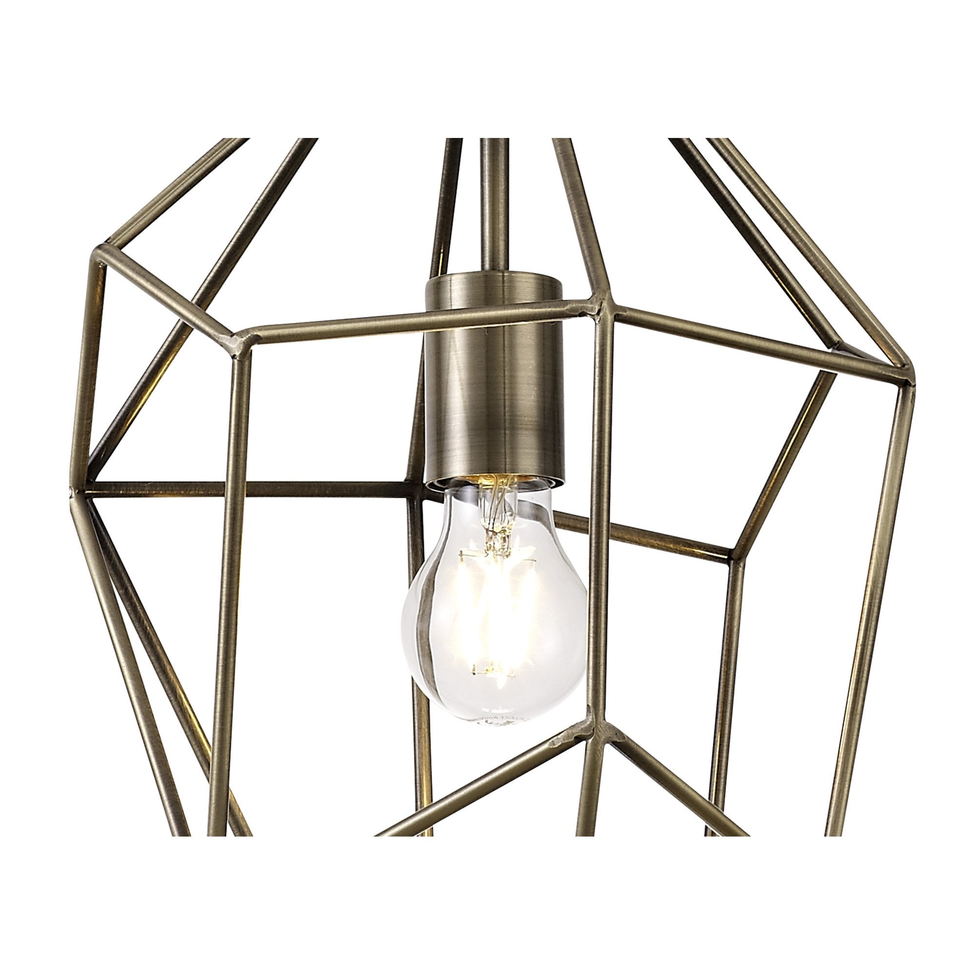 NL71329 Davie Large Pendant 1 Light Antique Brass