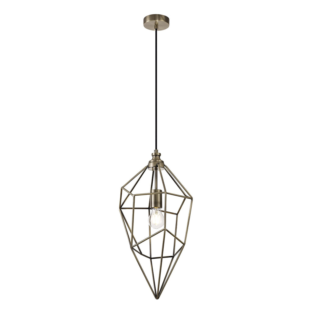 NL71329 Davie Large Pendant 1 Light Antique Brass