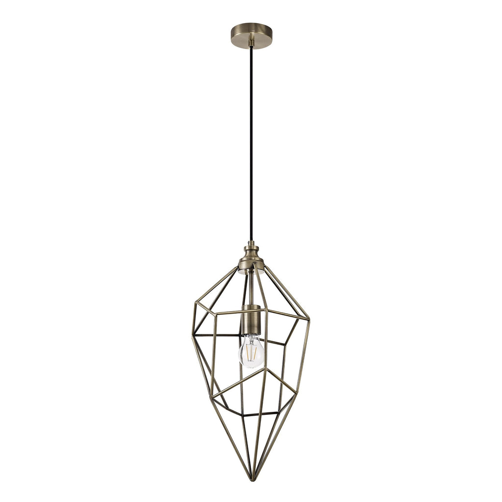 NL71329 Davie Large Pendant 1 Light Antique Brass