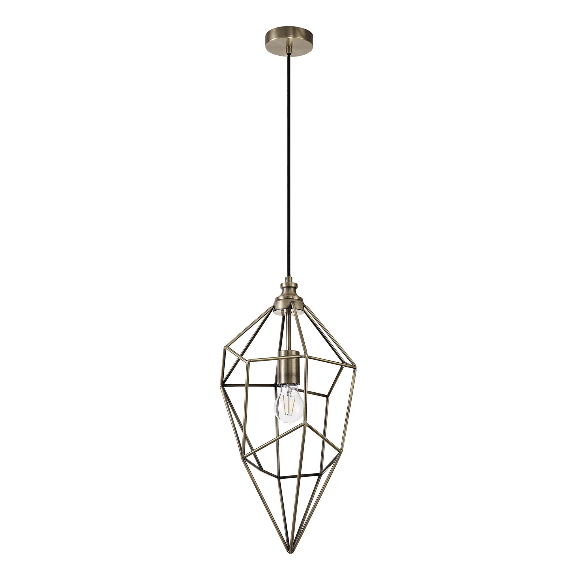 NL71329 Davie Large Pendant 1 Light Antique Brass