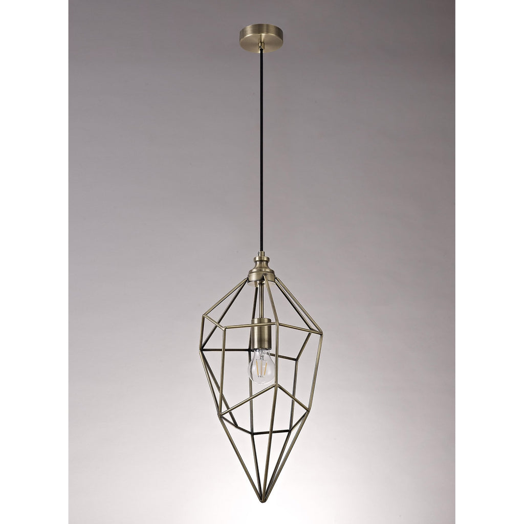 NL71329 Davie Large Pendant 1 Light Antique Brass