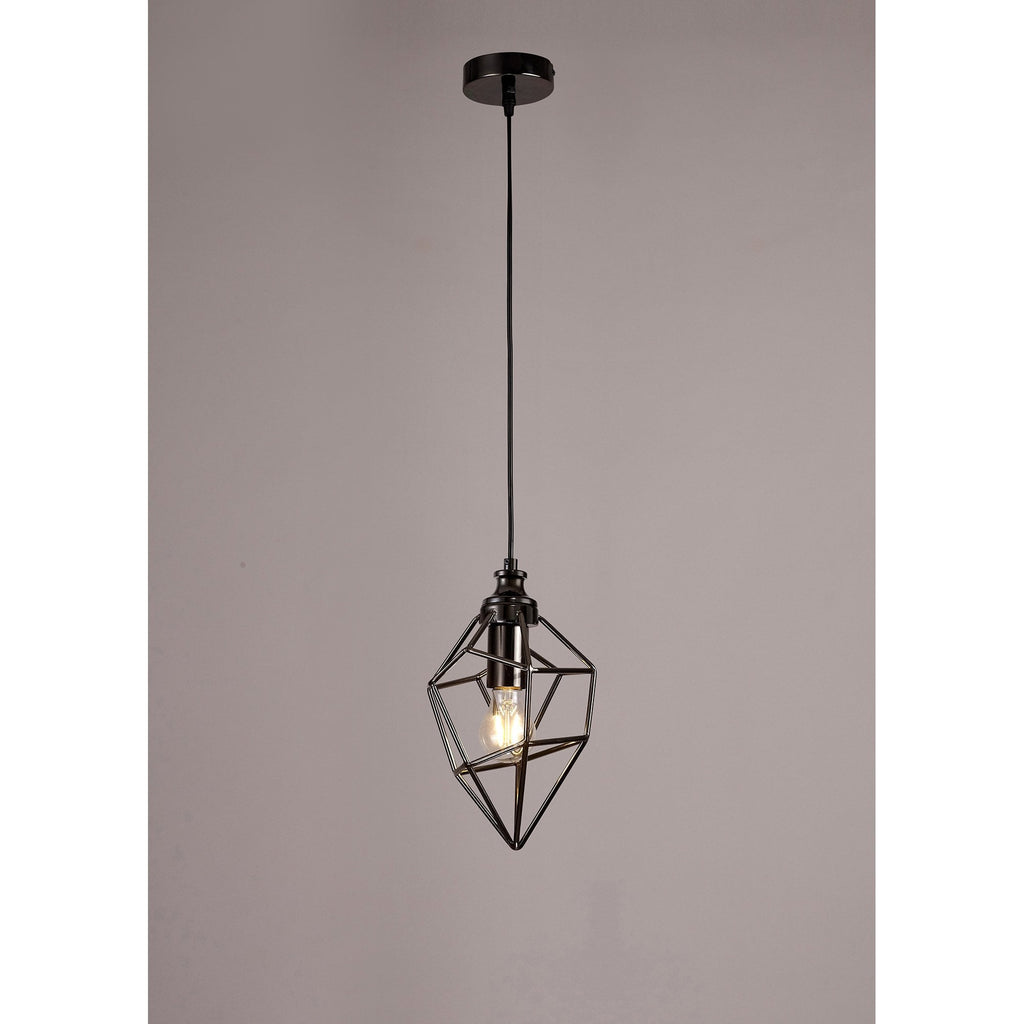 NL71389 Davie Small Pendant 1 Light Black Nickel