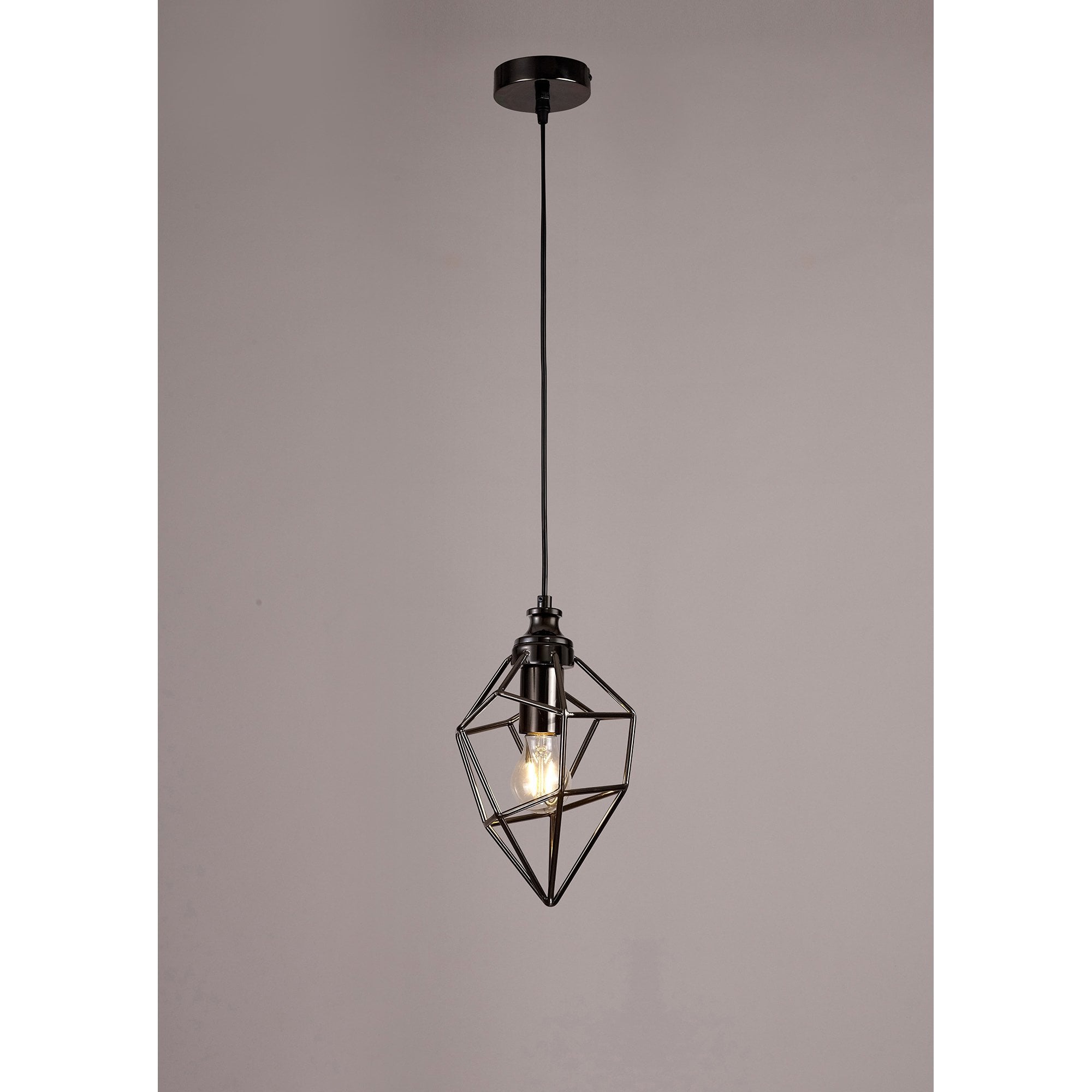 NL71389 Davie Small Pendant 1 Light Black Nickel