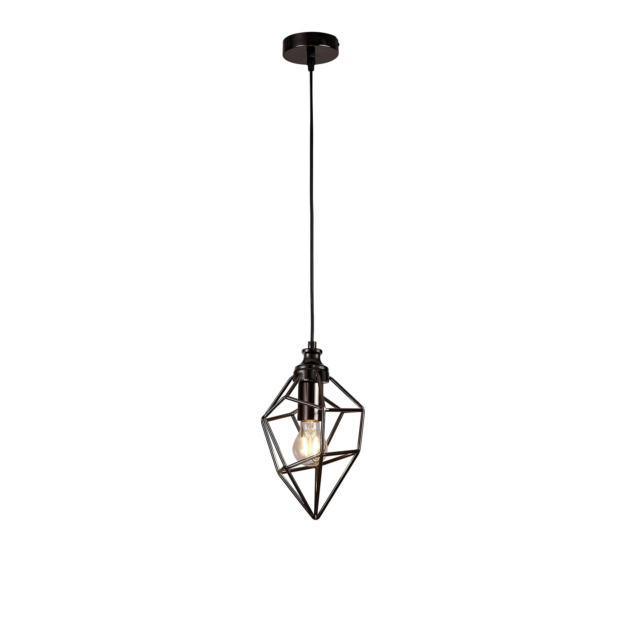 NL71389 Davie Small Pendant 1 Light Black Nickel