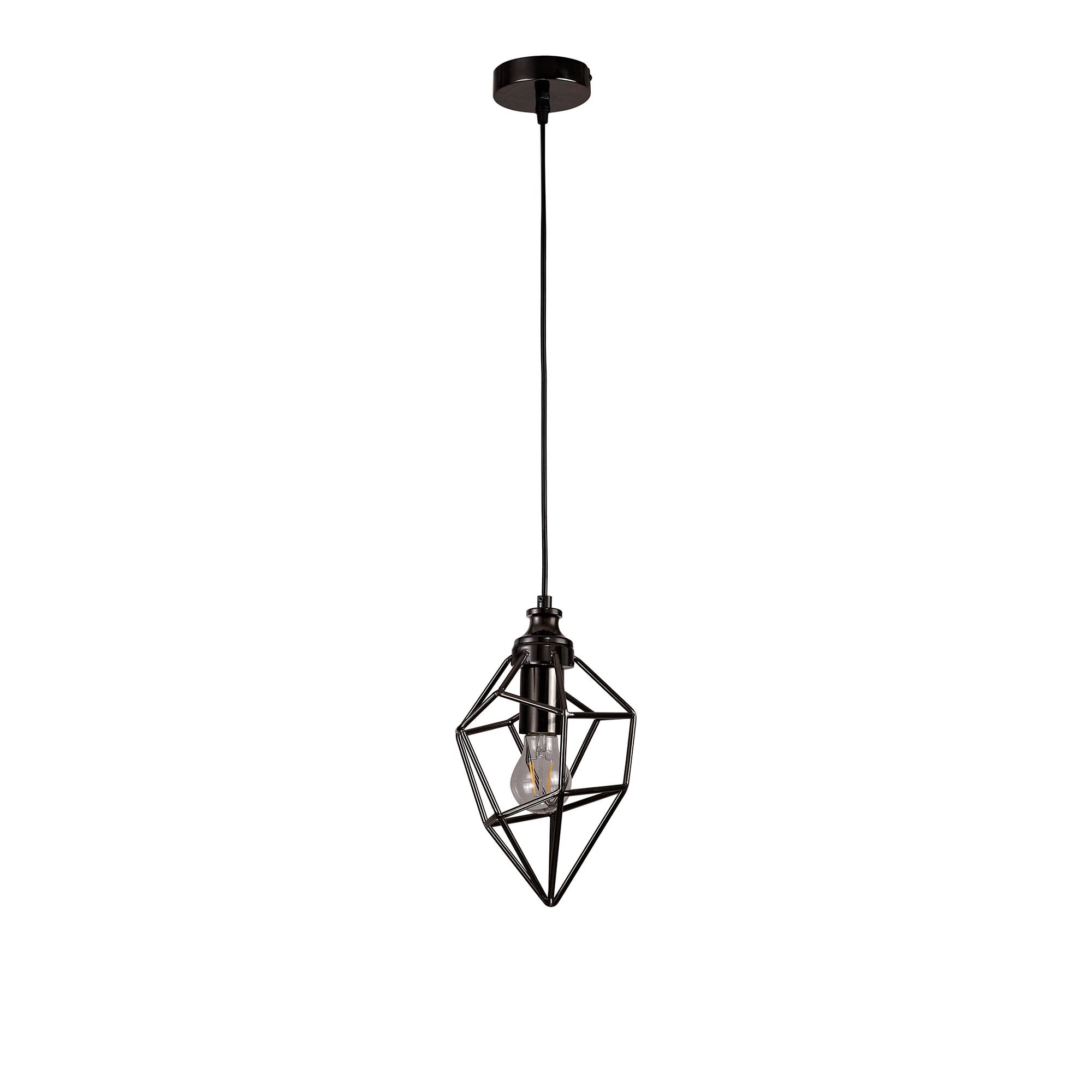 NL71389 Davie Small Pendant 1 Light Black Nickel