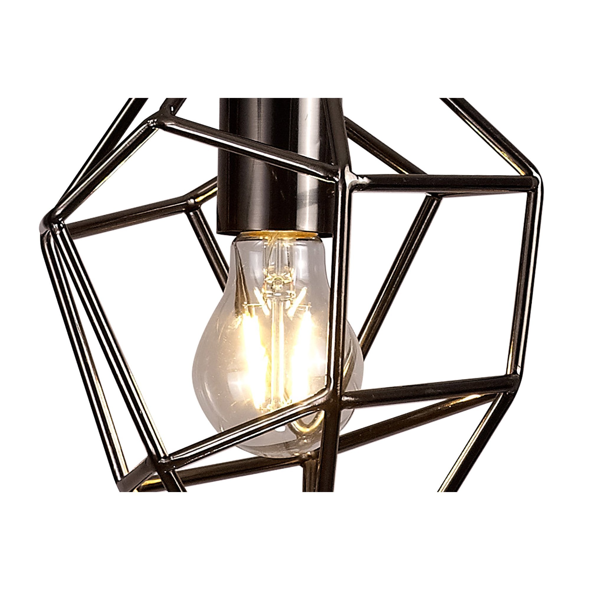 NL71389 Davie Small Pendant 1 Light Black Nickel