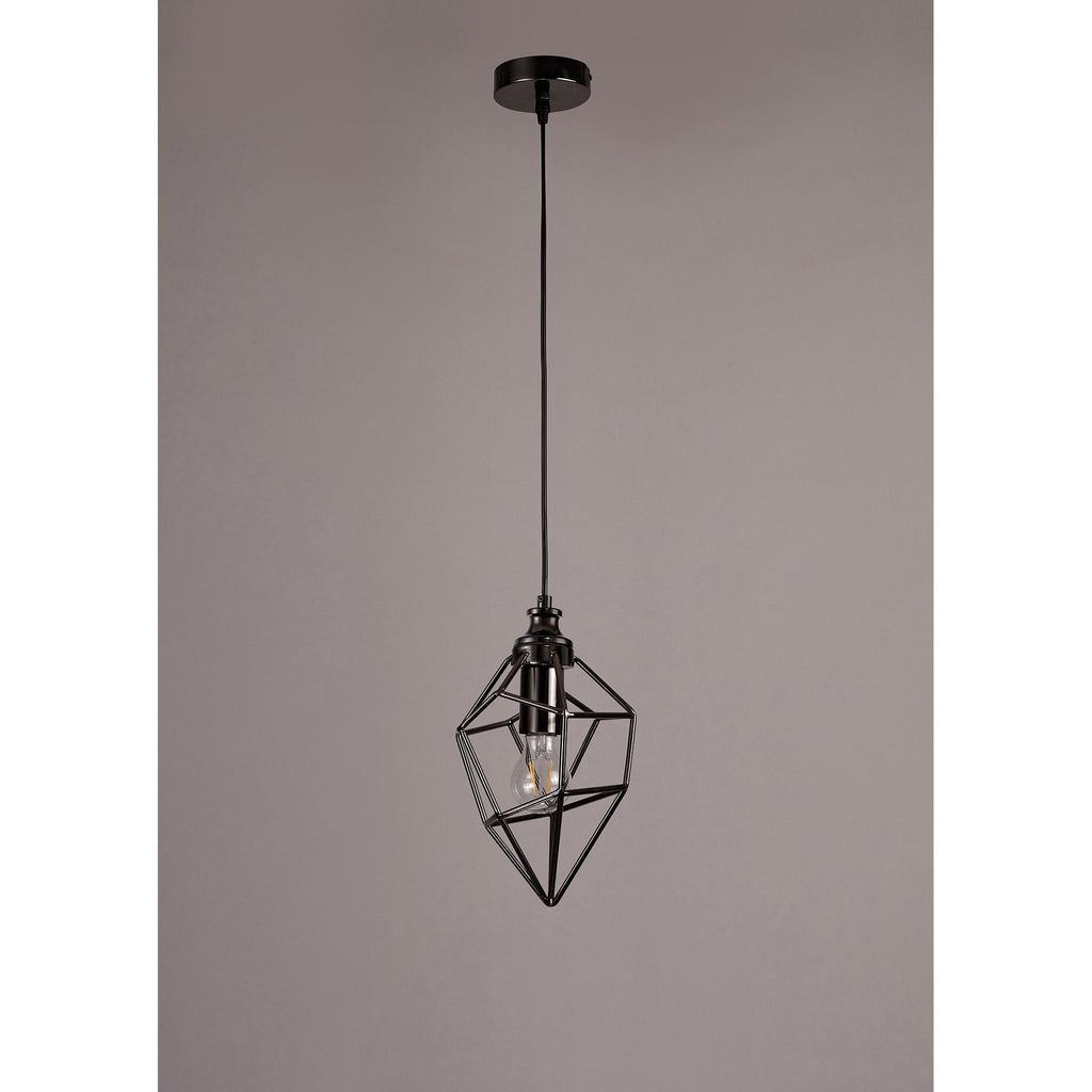NL71389 Davie Small Pendant 1 Light Black Nickel