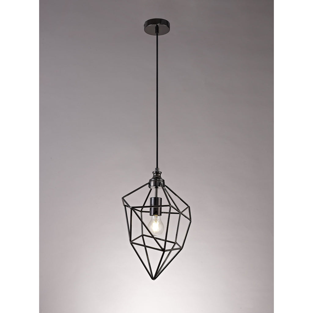 NL71599 Davie Medium Pendant 1 Light Black Nickel