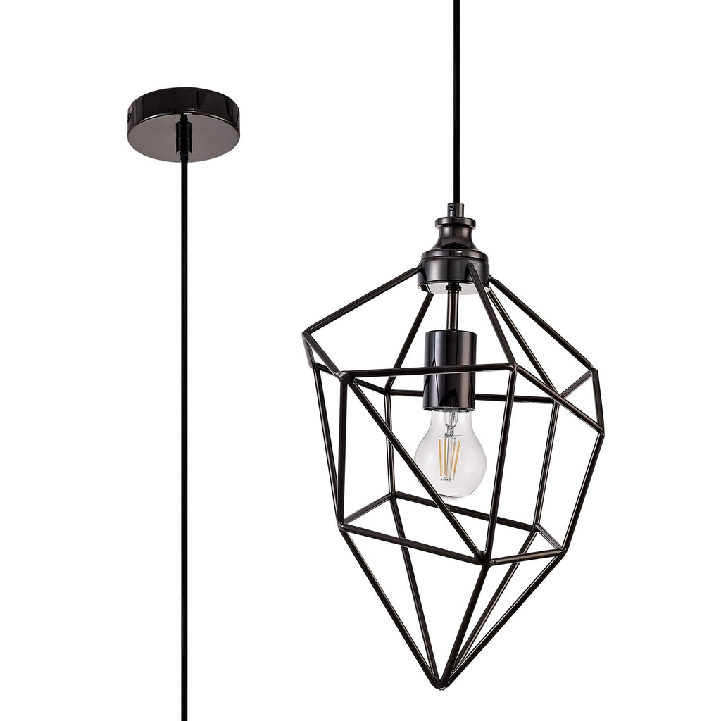 NL71599 Davie Medium Pendant 1 Light Black Nickel