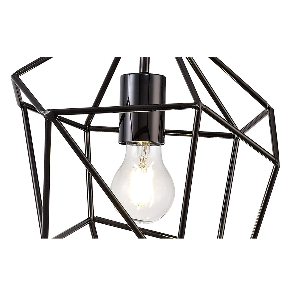 NL71599 Davie Medium Pendant 1 Light Black Nickel