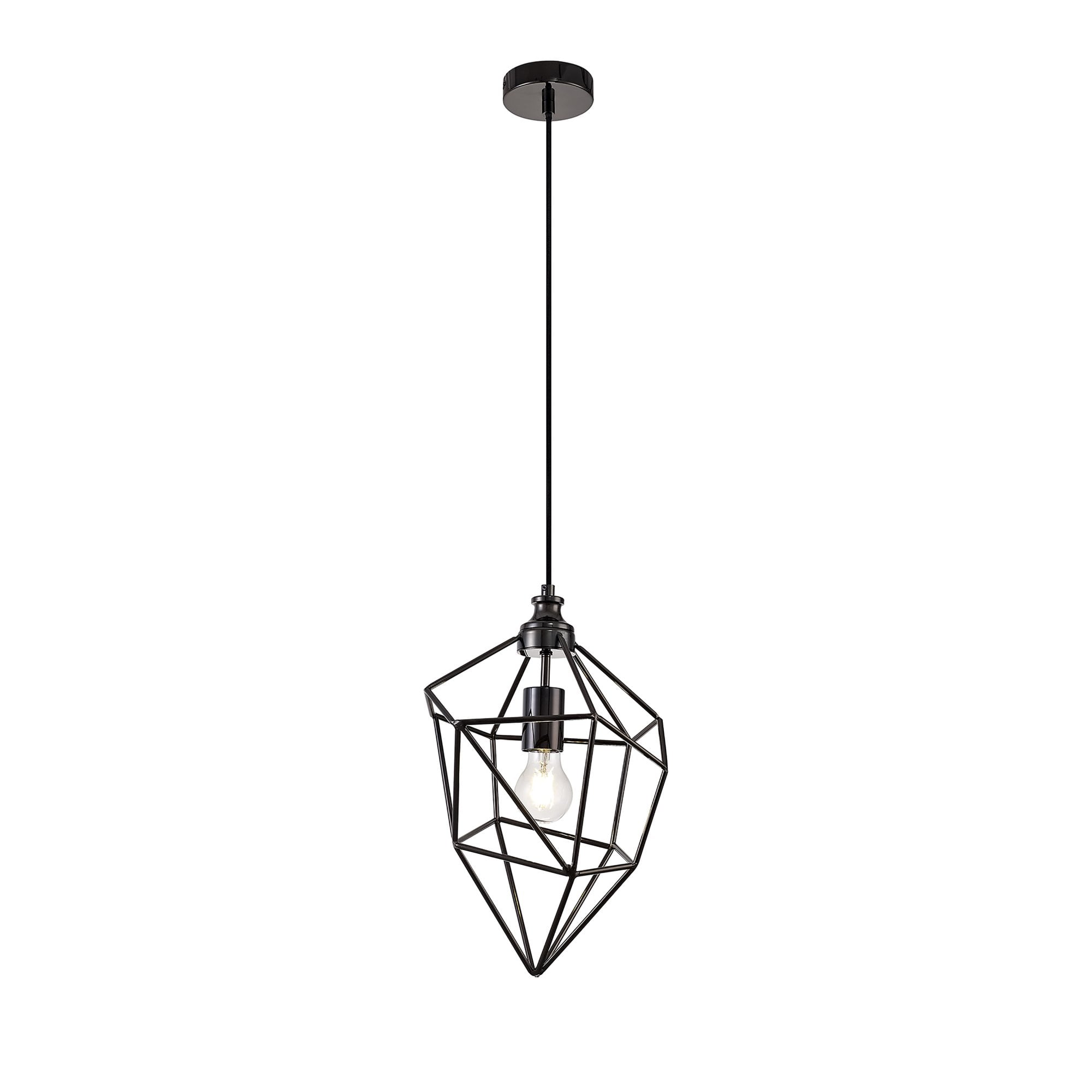 NL71599 Davie Medium Pendant 1 Light Black Nickel