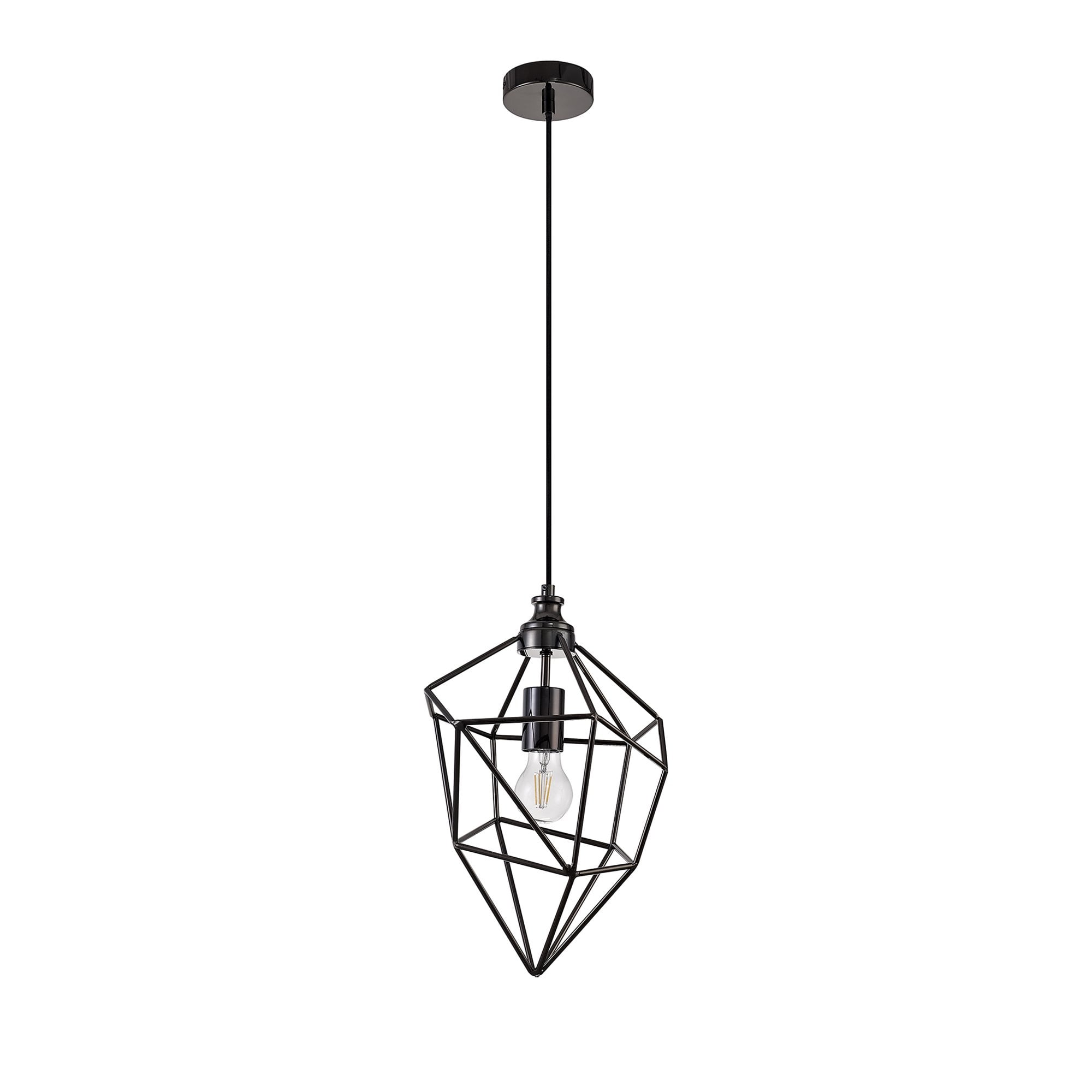 NL71599 Davie Medium Pendant 1 Light Black Nickel