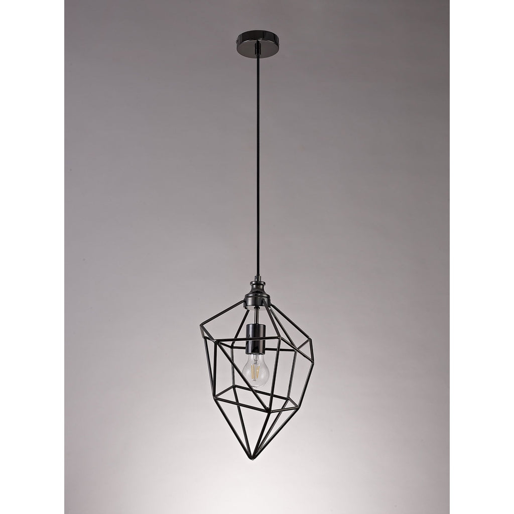 NL71599 Davie Medium Pendant 1 Light Black Nickel