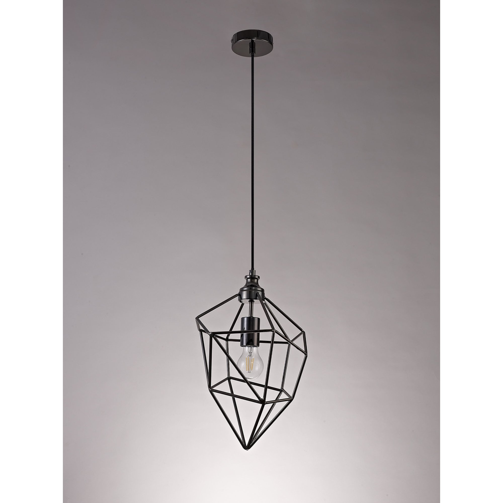 NL71599 Davie Medium Pendant 1 Light Black Nickel