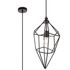NL71609 Davie Large Pendant 1 Light Black Nickel