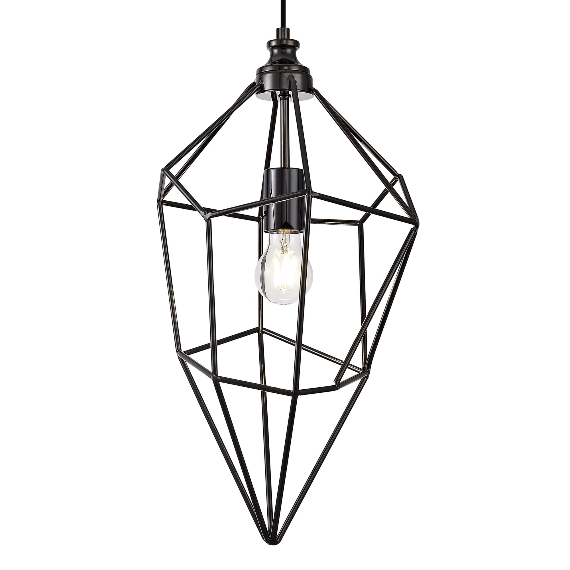 NL71609 Davie Large Pendant 1 Light Black Nickel