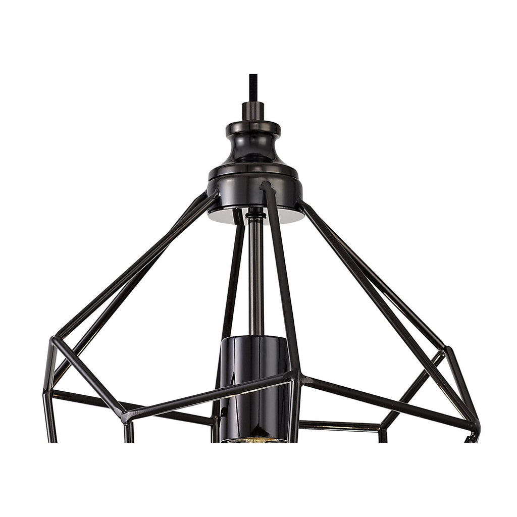 NL71609 Davie Large Pendant 1 Light Black Nickel