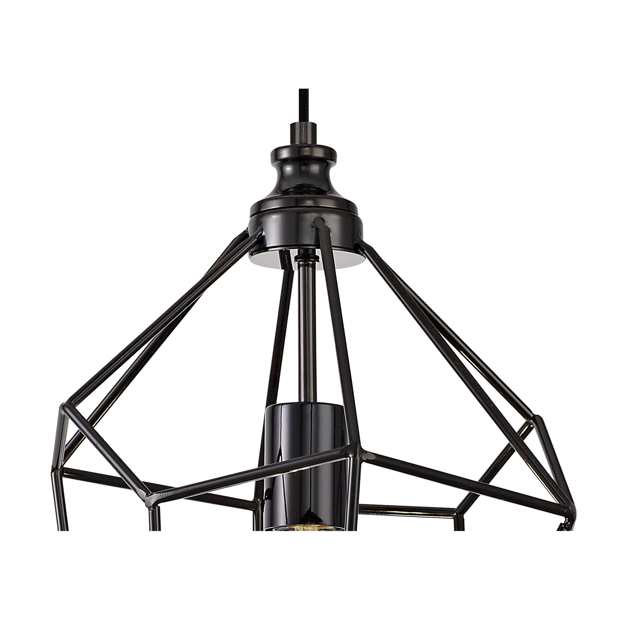 NL71609 Davie Large Pendant 1 Light Black Nickel