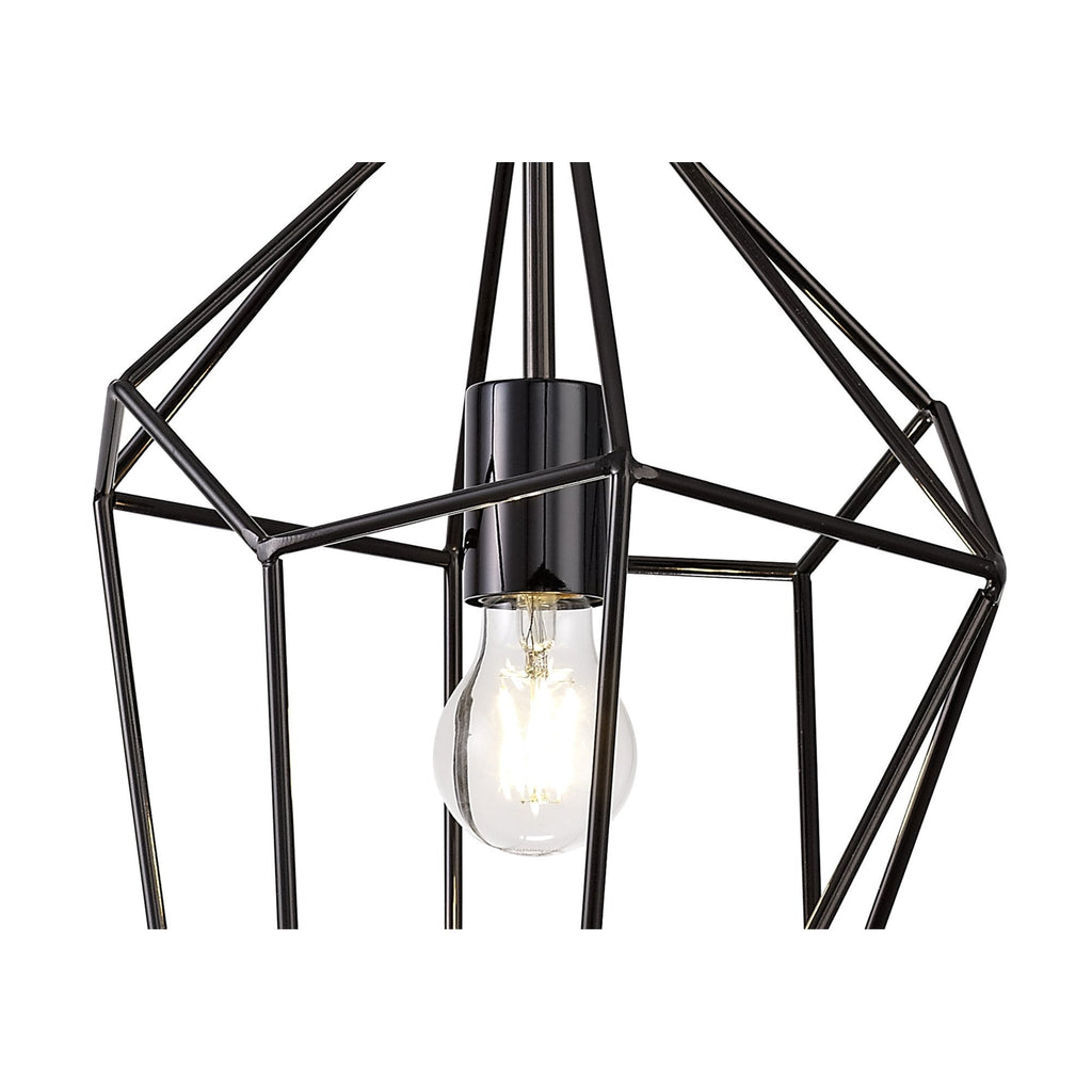 NL71609 Davie Large Pendant 1 Light Black Nickel