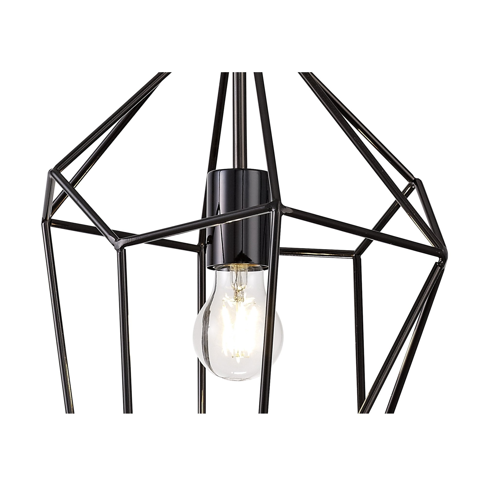 NL71609 Davie Large Pendant 1 Light Black Nickel