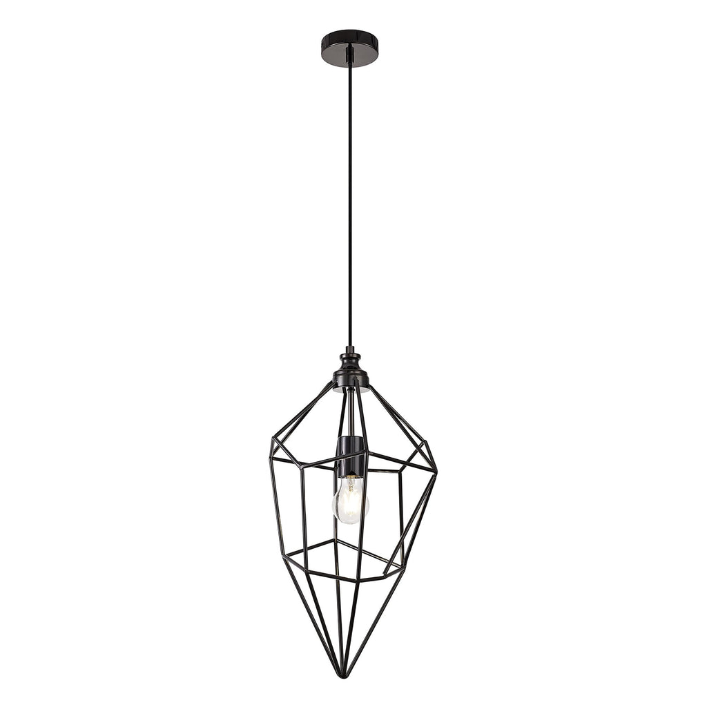 NL71609 Davie Large Pendant 1 Light Black Nickel