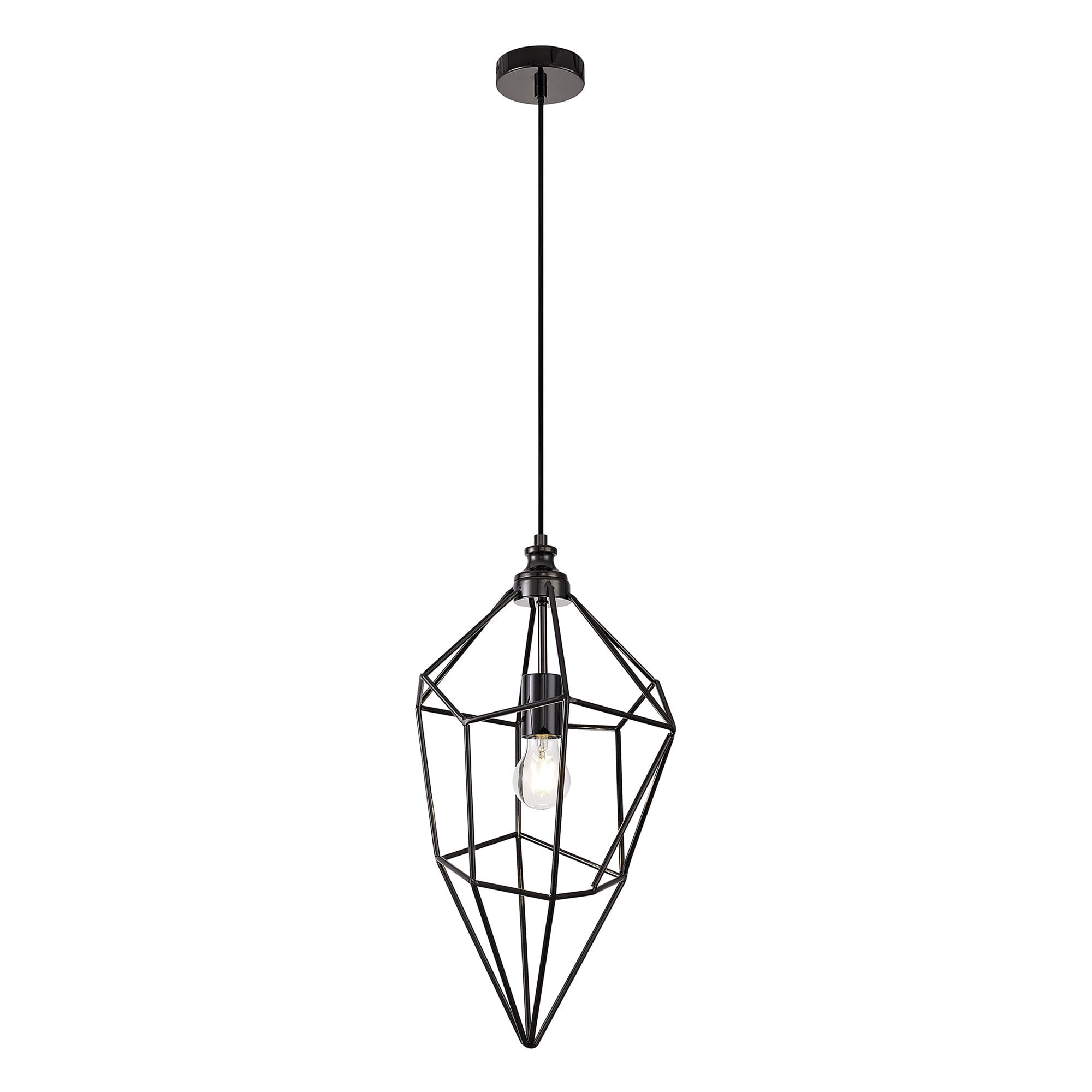 NL71609 Davie Large Pendant 1 Light Black Nickel