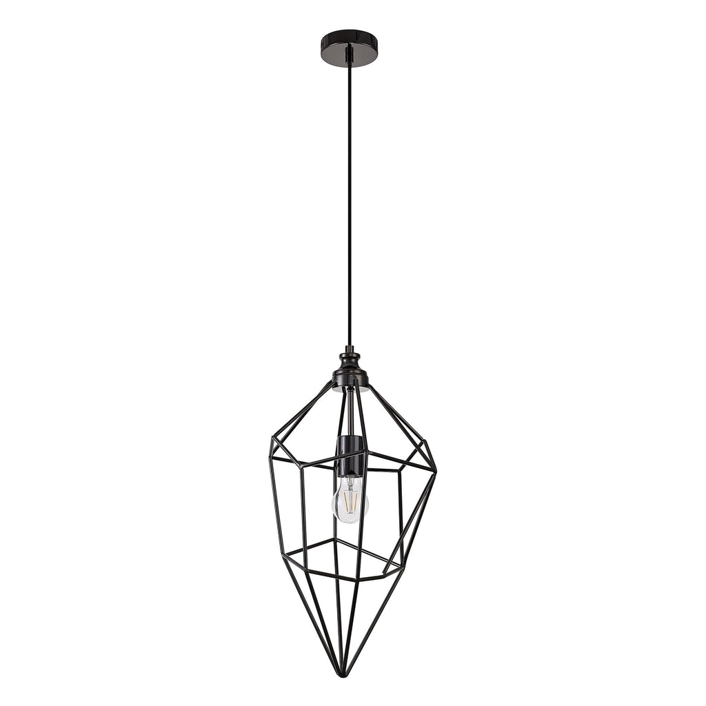 NL71609 Davie Large Pendant 1 Light Black Nickel