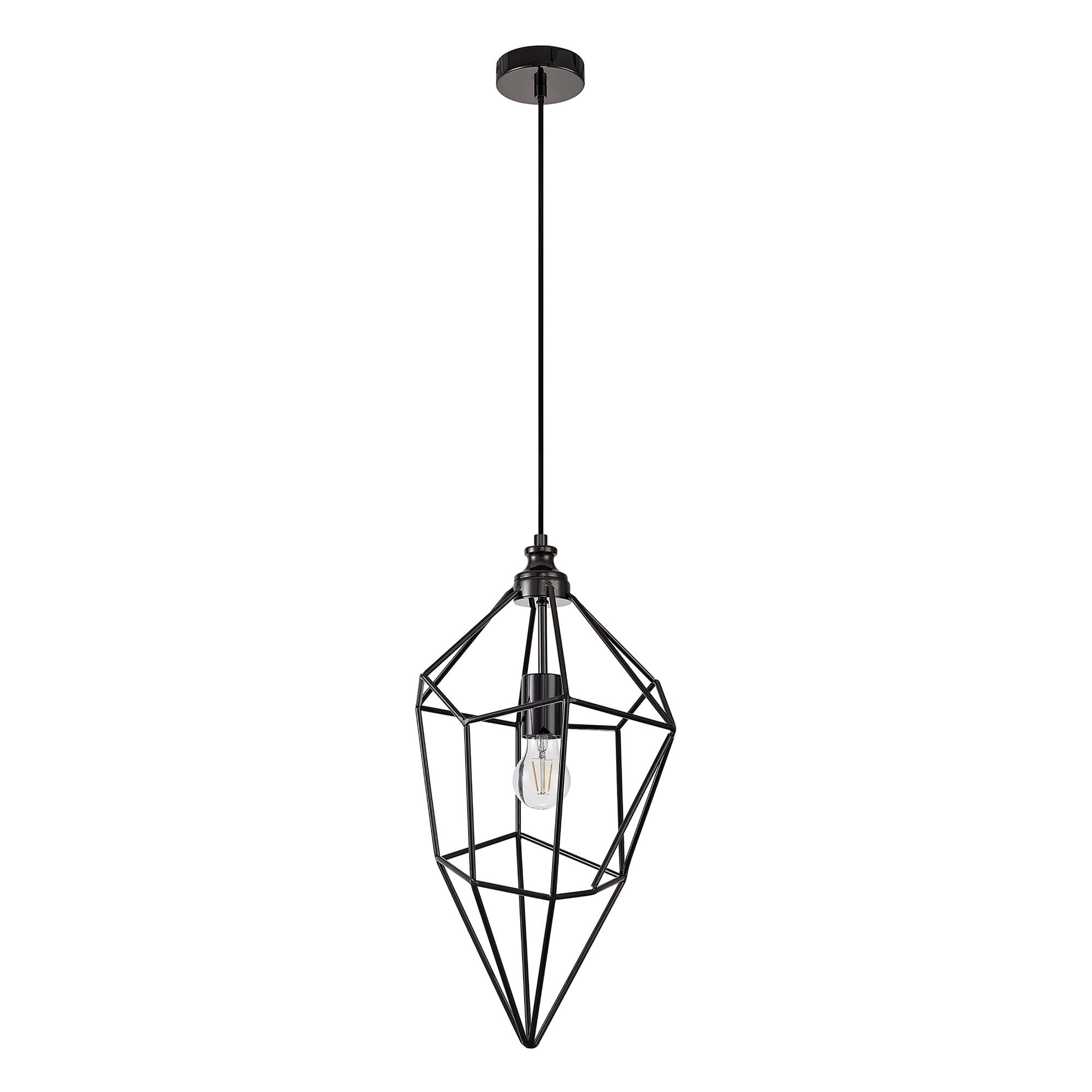 NL71609 Davie Large Pendant 1 Light Black Nickel