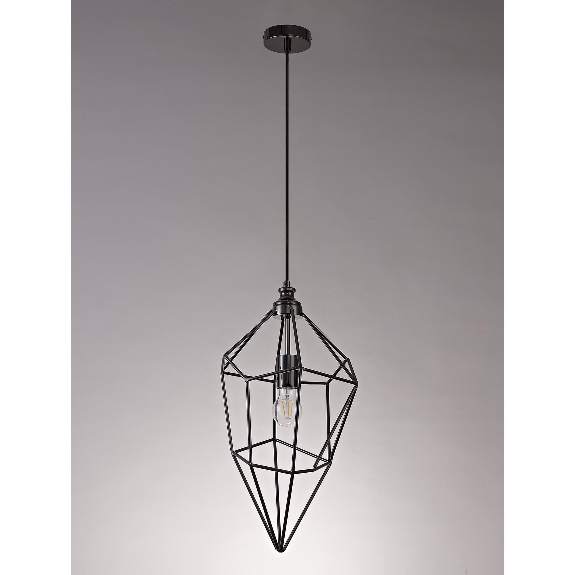 NL71609 Davie Large Pendant 1 Light Black Nickel