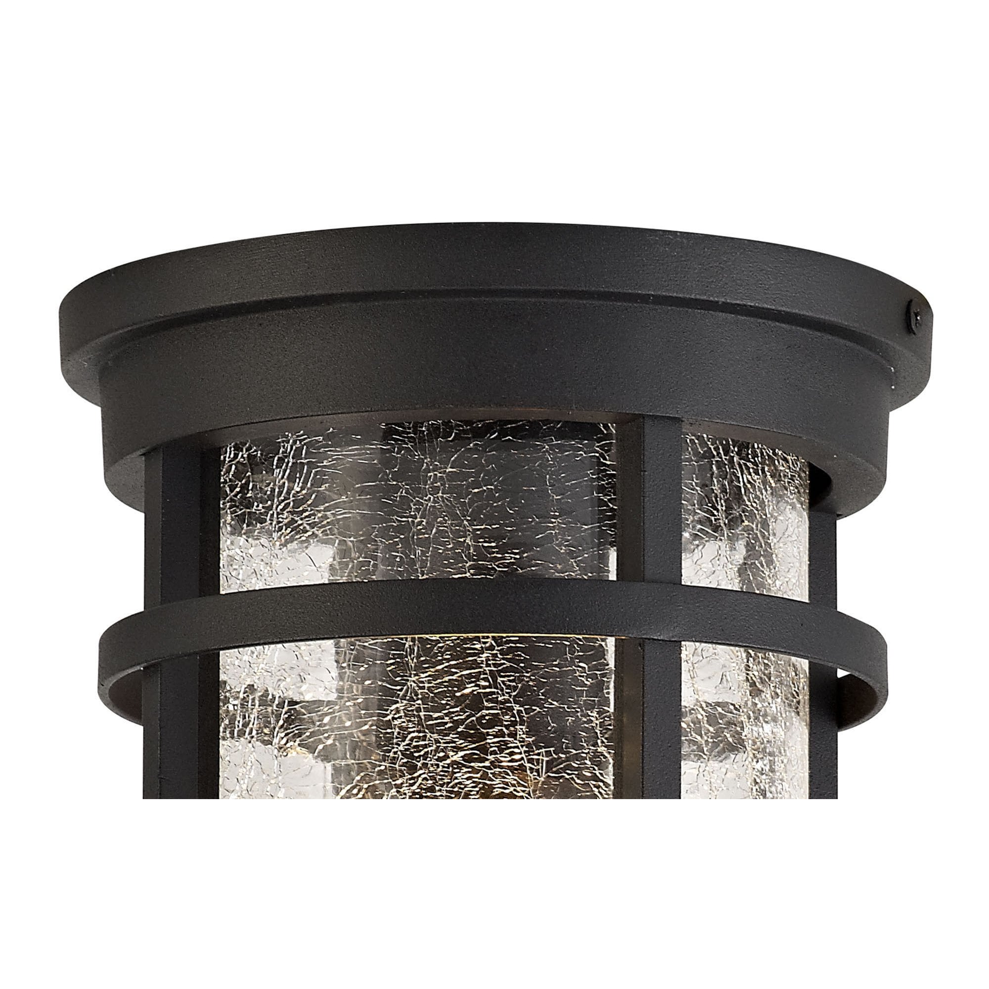 NL73199 Ellis Outdoor Ceiling 1 Light Black/Clear Crackled Glass