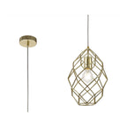 NL71929 Eva Curved Cylinder Pendant 1 Light Polished Brass