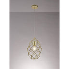 NL71929 Eva Curved Cylinder Pendant 1 Light Polished Brass