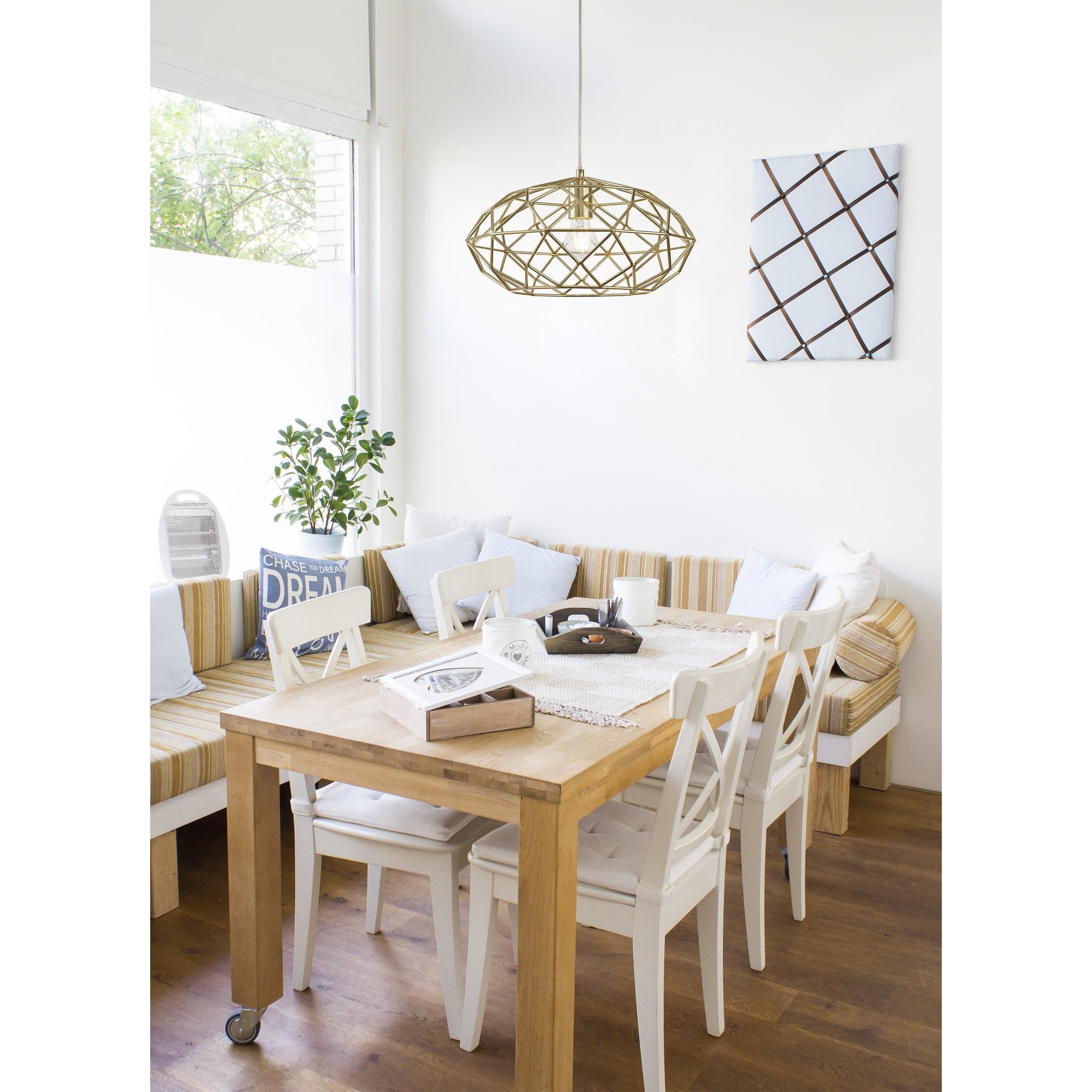 NL71929 Eva Curved Cylinder Pendant 1 Light Polished Brass
