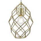 NL71929 Eva Curved Cylinder Pendant 1 Light Polished Brass