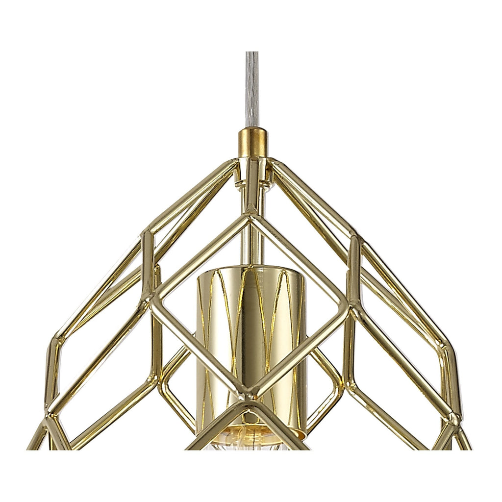 NL71929 Eva Curved Cylinder Pendant 1 Light Polished Brass