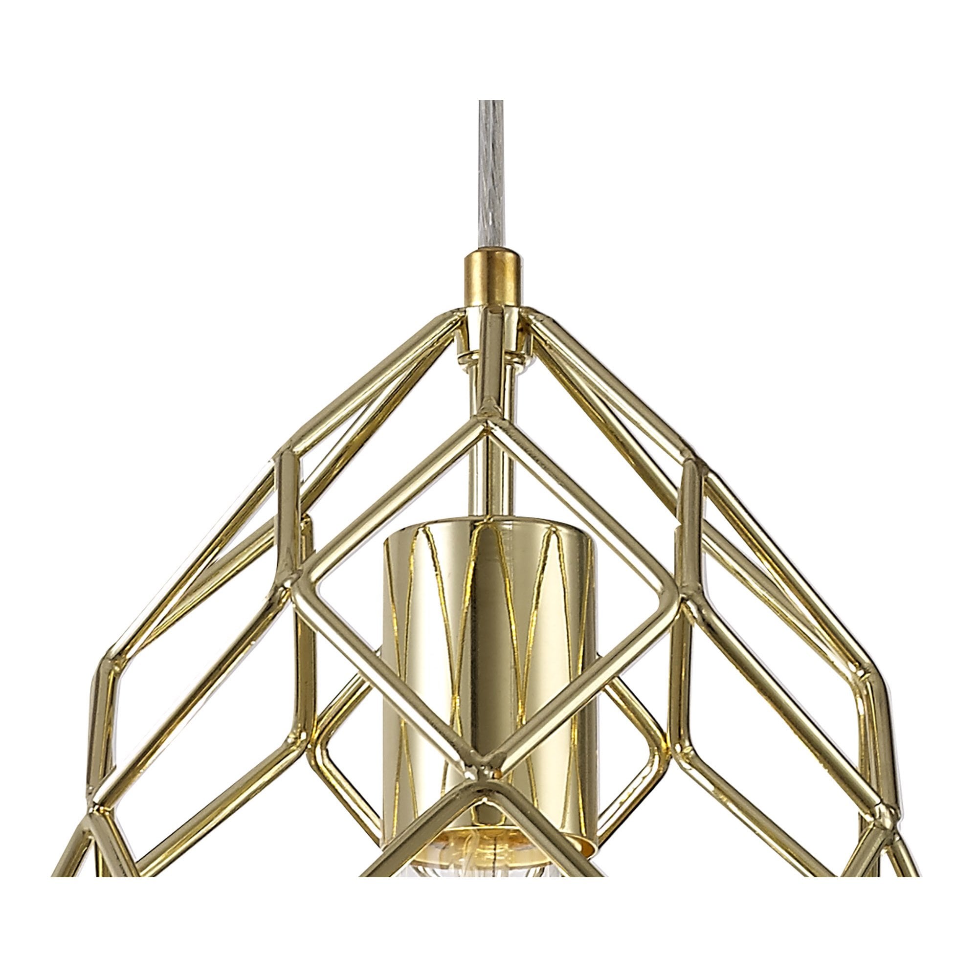 NL71929 Eva Curved Cylinder Pendant 1 Light Polished Brass