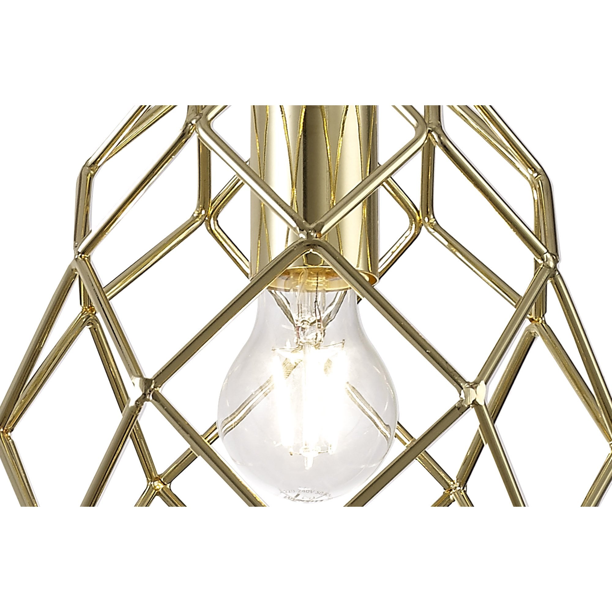 NL71929 Eva Curved Cylinder Pendant 1 Light Polished Brass