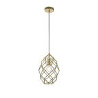 NL71929 Eva Curved Cylinder Pendant 1 Light Polished Brass