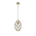 NL71929 Eva Curved Cylinder Pendant 1 Light Polished Brass