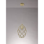 NL71929 Eva Curved Cylinder Pendant 1 Light Polished Brass