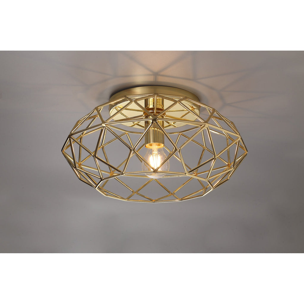 NL71939 Eva Flush Ceiling 1 Light Polished Brass