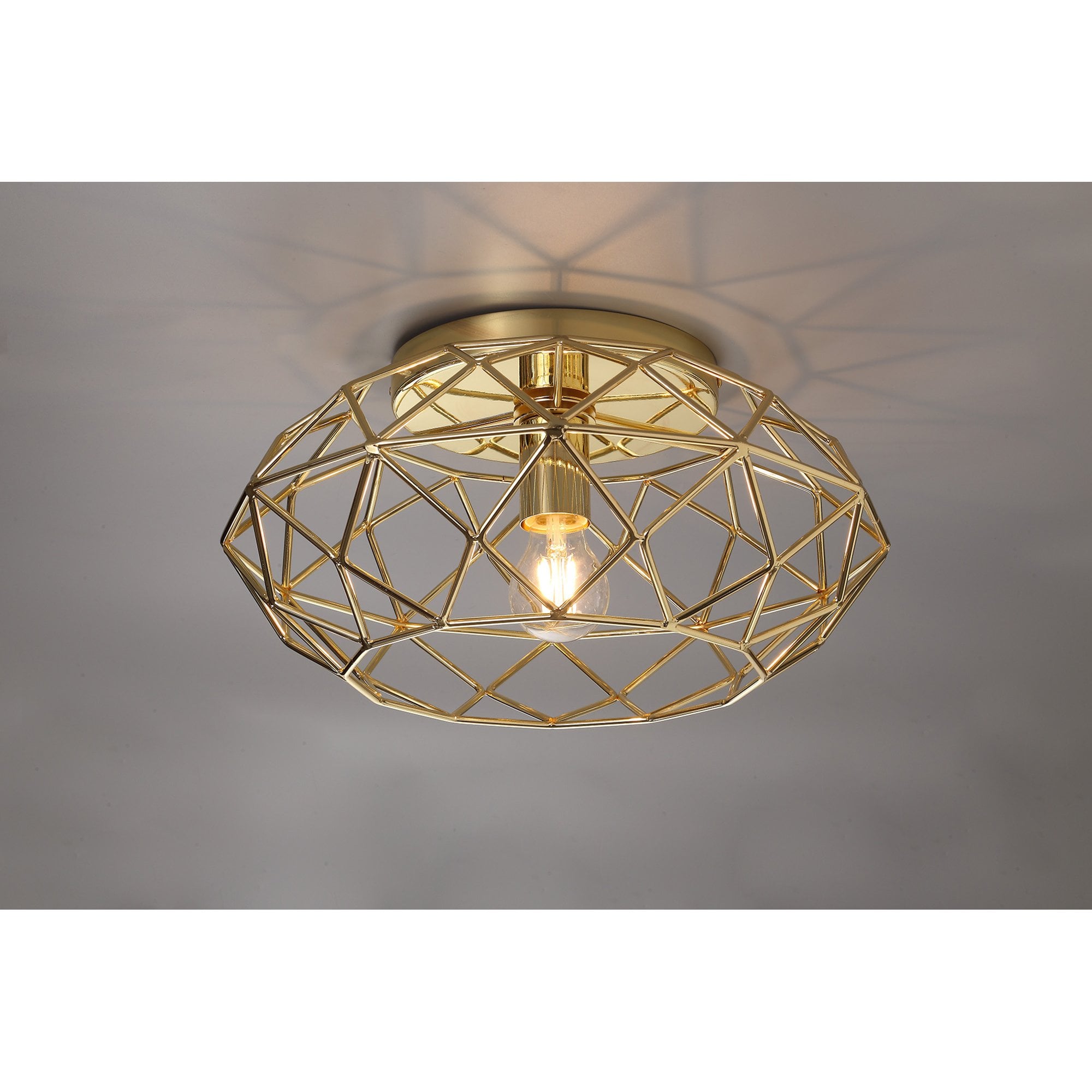 NL71939 Eva Flush Ceiling 1 Light Polished Brass