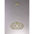 NL71949 Eva Elliptical Sphere Pendant 1 Light Polished Brass