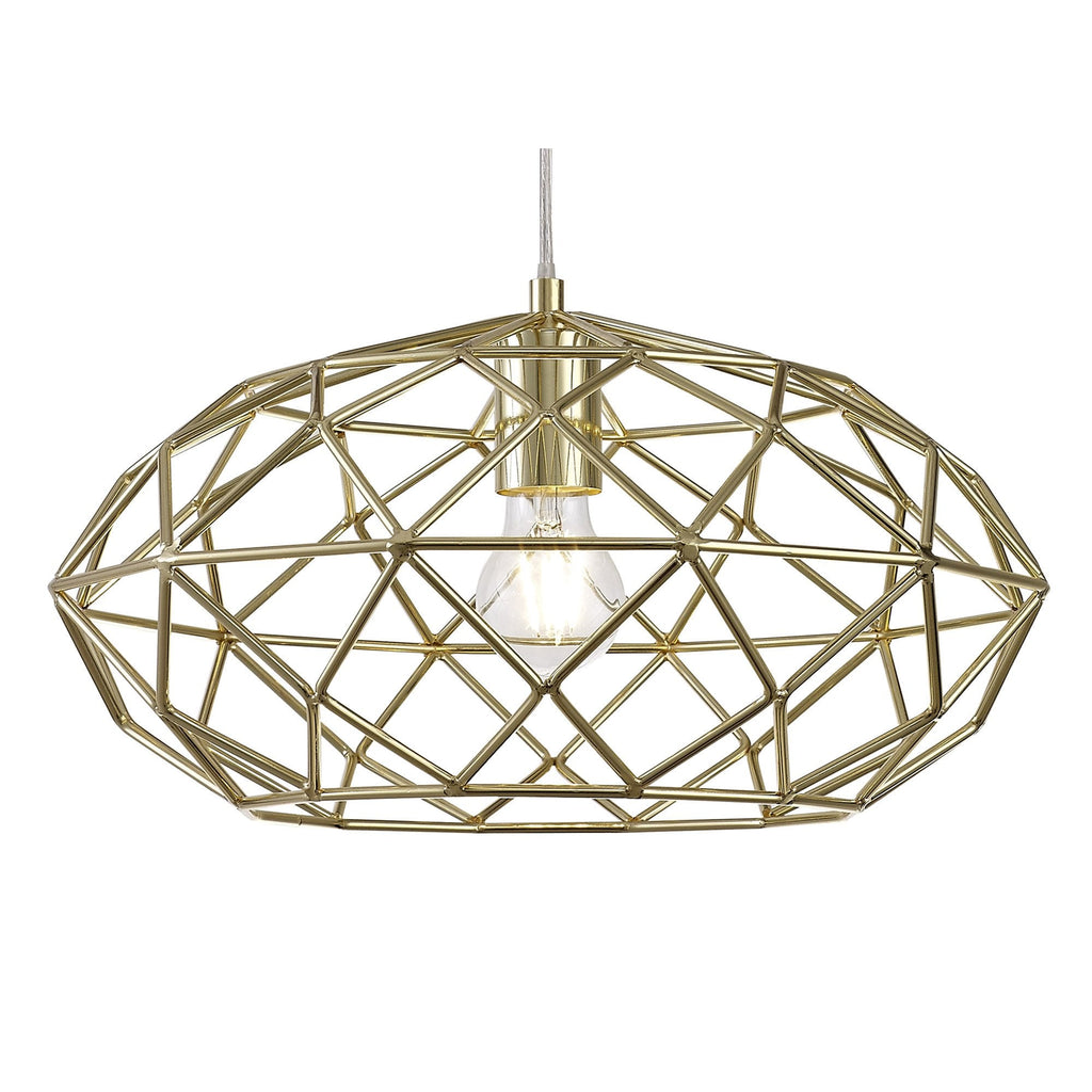 NL71949 Eva Elliptical Sphere Pendant 1 Light Polished Brass