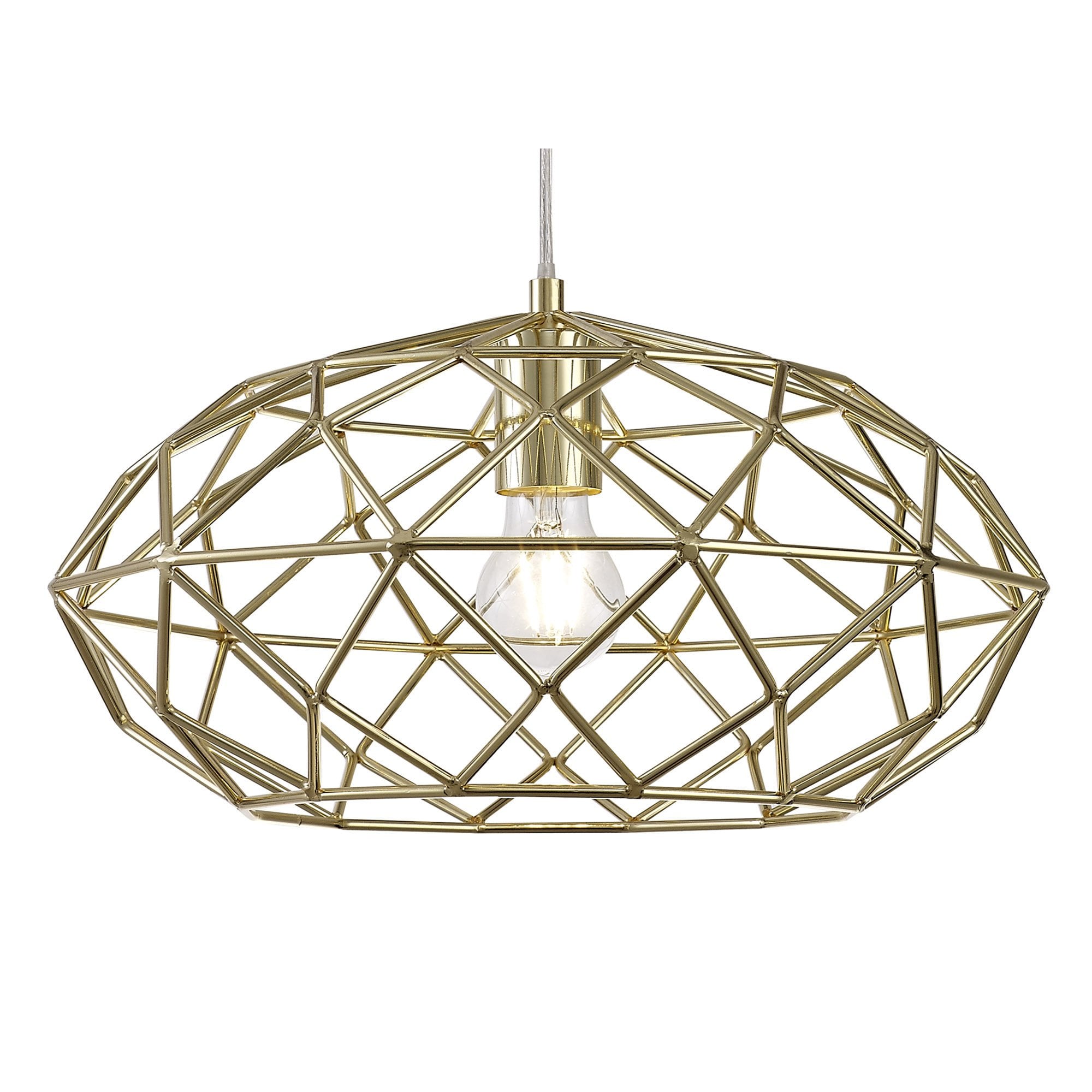 NL71949 Eva Elliptical Sphere Pendant 1 Light Polished Brass