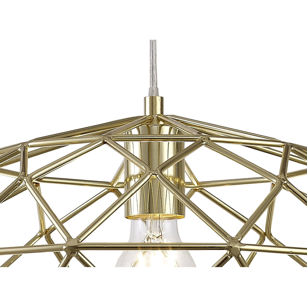 NL71949 Eva Elliptical Sphere Pendant 1 Light Polished Brass