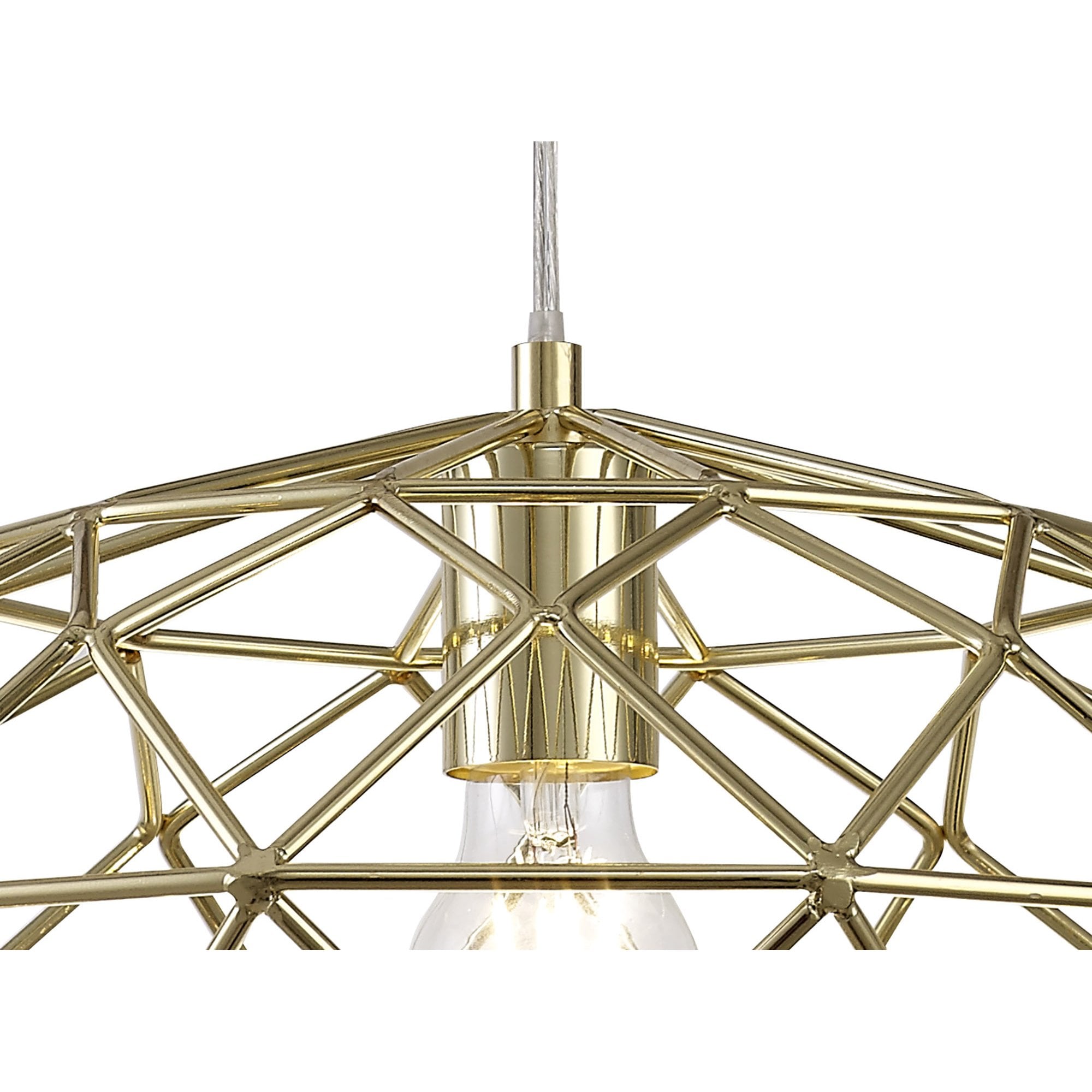 NL71949 Eva Elliptical Sphere Pendant 1 Light Polished Brass