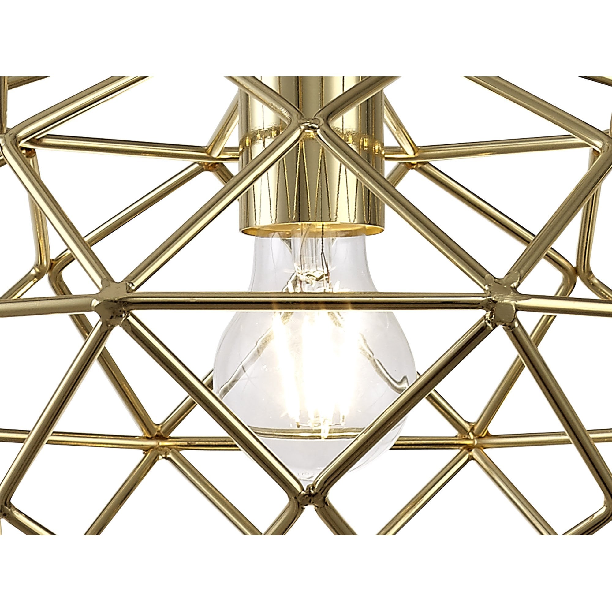 NL71949 Eva Elliptical Sphere Pendant 1 Light Polished Brass