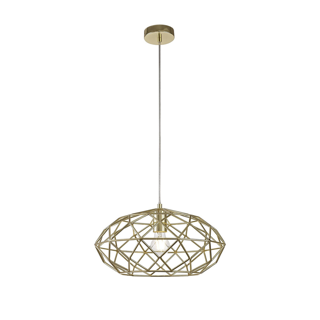 NL71949 Eva Elliptical Sphere Pendant 1 Light Polished Brass