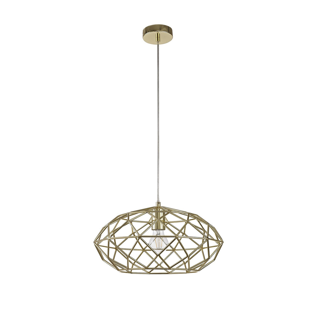 NL71949 Eva Elliptical Sphere Pendant 1 Light Polished Brass